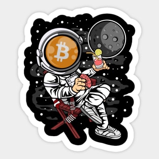 Retirement Plan Astronaut Bitcoin BTC Coin To The Moon Crypto Token Cryptocurrency Blockchain Wallet Birthday Gift For Men Women Kids Sticker